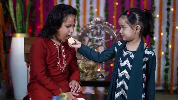 Indian Family Celebrating Raksha Bandhan Festival