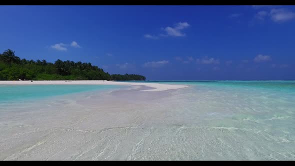 Aerial seascape of relaxing coast beach lifestyle by blue water with white sandy background of a pic alt