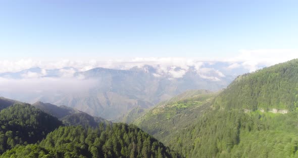 Marvellous Himalayan Range Viewpoint surrounded by Lush green forest area.