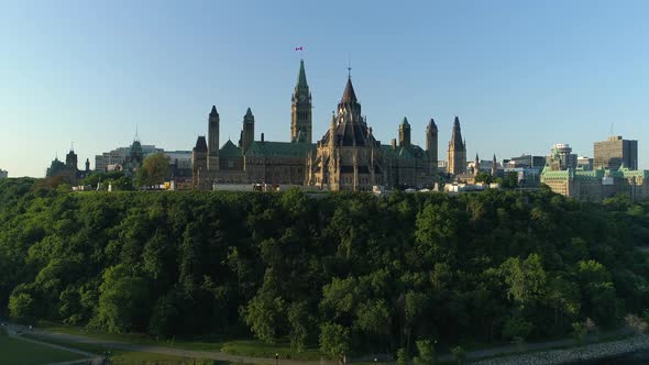 Aerial of the Parliament of Canada, in Ottawa alt