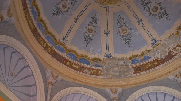 Architecture of spa resort Herculane located in  western Romania 4K 2160p UHD footage - Wall paintin alt