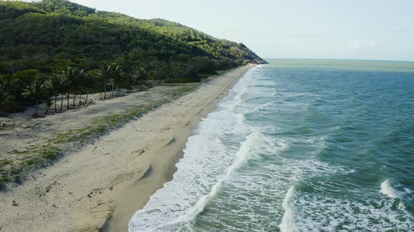 Aerial, Beautiful Panoramic View On Wangetti Beach In Cairns In Queensland, Australia