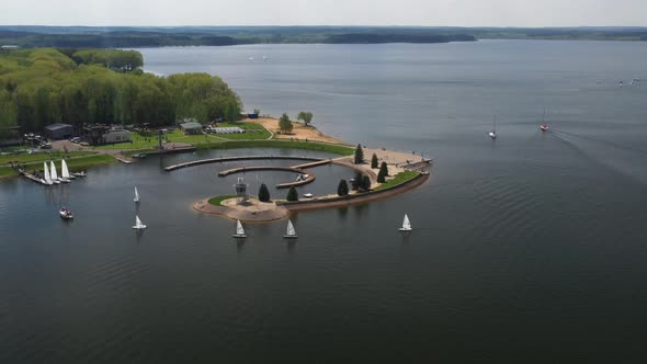 View From the Height of the Yacht Club on the Minsk Sea or the Zaslavsky Reservoir Near Minsk