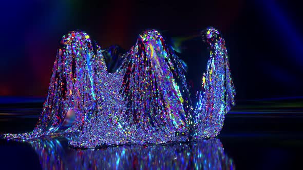 The Capsules Move Randomly Under the Shiny Fabric alt