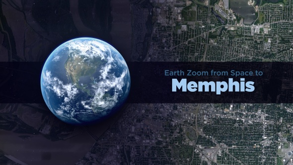 Memphis (Tennessee, USA) Earth Zoom to the City from Space