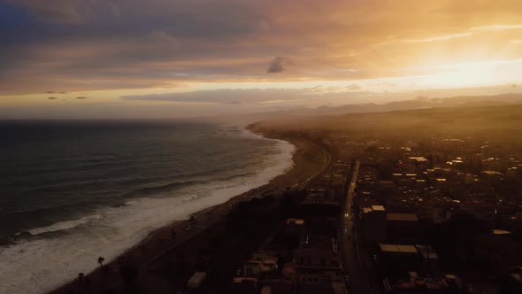 Ocean Wave at the sunset  alt