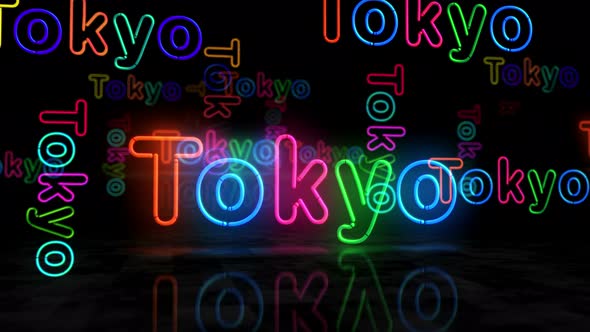 Tokyo Japan Symbol Glowing Neon 3d Lights By Vipho Videohive - tokyo logo neon for roblox