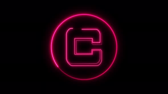 Glowing neon font. pink color glowing neon letter. Vd 474