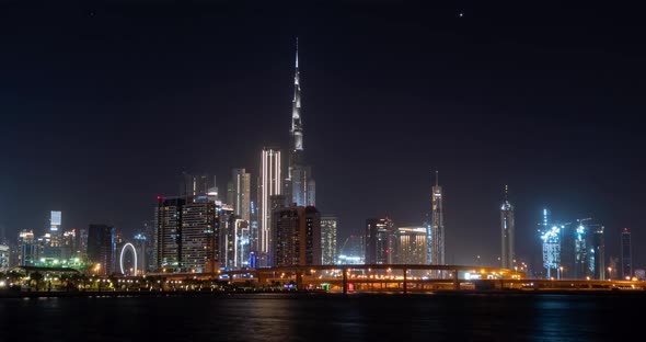 Night Time-lapse Big City View