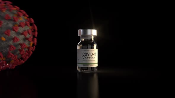 Covid Virus Delta Lambda Variant Crushing Vaccine Vial / Corona Virus crushing Vaccine Ampule - 4K alt