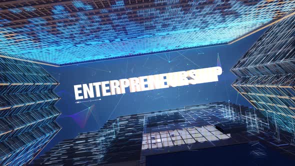 Digital Skyscrapers Business Word   Enterpreneurship