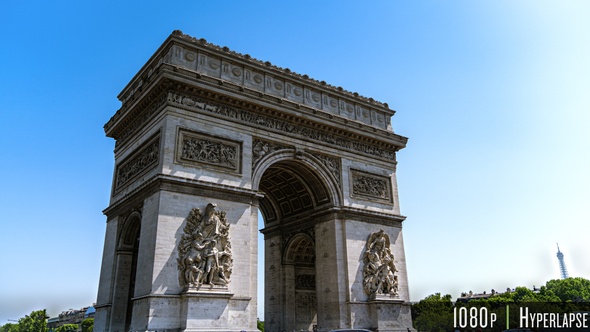 Time Lapse Arc de Triomphe in Paris Arch of Triumph at France alt