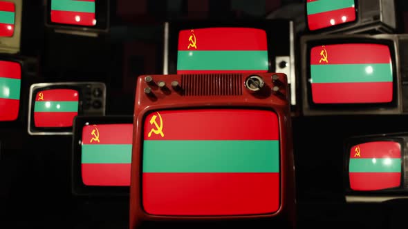 Flag of Transnistria and Retro TVs. alt
