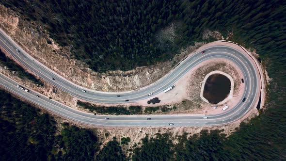 Aerial View of Drone of A Road Us -40 Highway