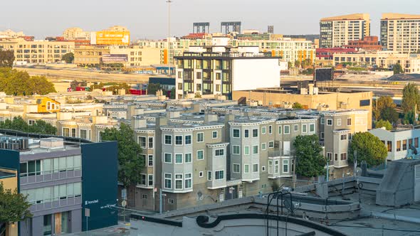 Time Lapse: San Fracnisco Downtown and trafficing fast alt