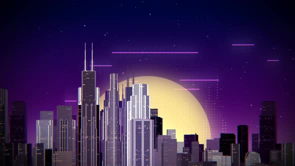 Retro City Background 4K