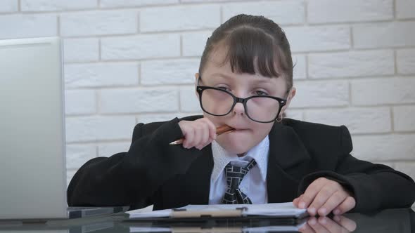 Little boss with documents. alt