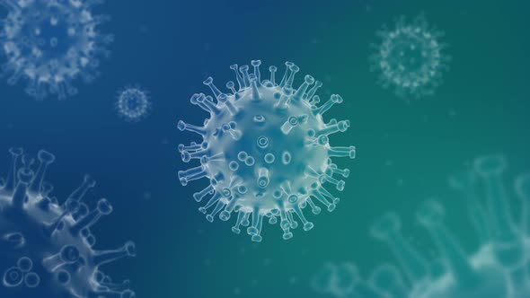 Coronavirus ( Covid – 19 ) 4K Looped Background  - Blue and Turquoise Mix