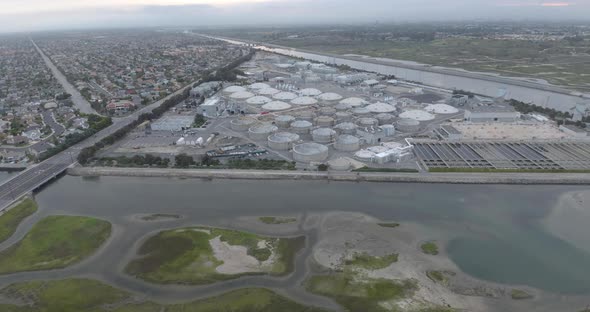 Circling High Above a Water Treatment Plant