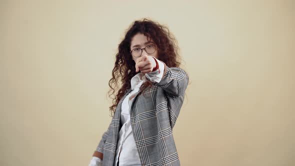 The Arrogant Boss Points to the Room with His Hand in the Middle Looking Unwell alt