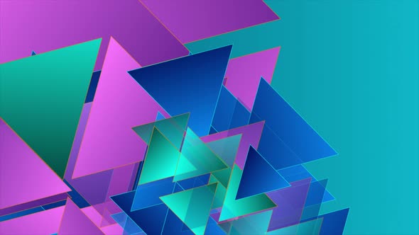 Blue Violet Abstract Tech Glossy Triangles