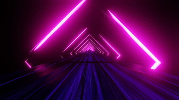 Hi tech Technology neon Portal Sci-fi tunnel background vj loop.