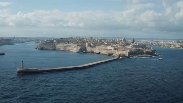 Valletta City In Malta Island Daytime Aerial View