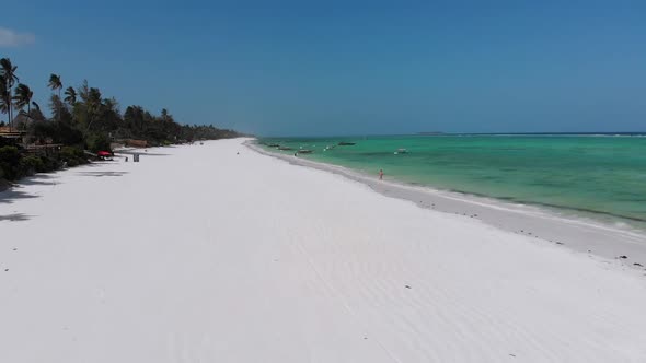 Ocean at Low Tide Aerial View Zanzibar Shallows of Coral Reef Matemwe Beach alt
