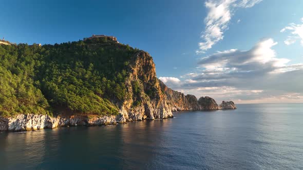 Alanya Castle Alanya Kalesi Aerial View 4K alt