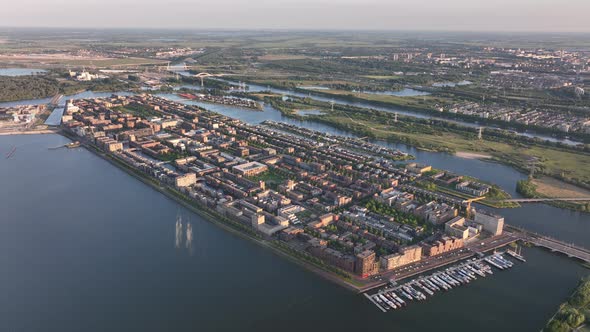 Amsterdam Ijburg Artificial Island Modern Residential Area Smart City Cityscape at Water Ijmeer alt