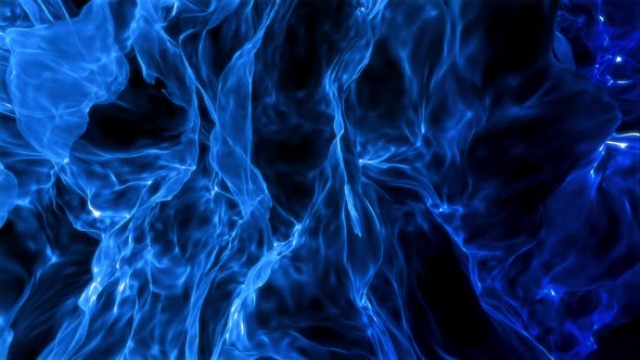 Deep Blue Elegant Abstract Flame Loop