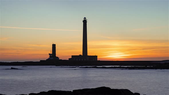Gatteville-le-Phare, France, Timelapse  - Sunrise over Europes highest lighthouse alt