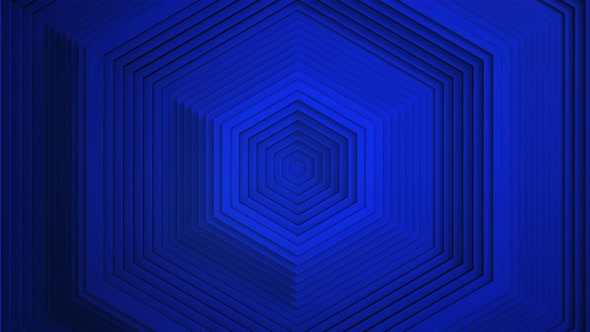 Sequential movement of the dark blue hexagon rings