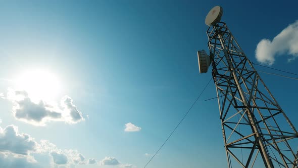 Sky, Sun, Cloud and TV anten 4K timelapse video