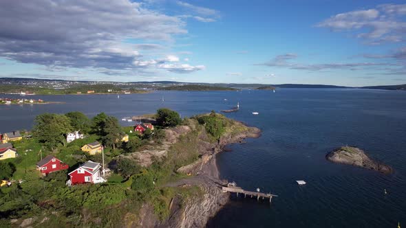 Oslo Norway Nakkholmen aerial drone 4k alt