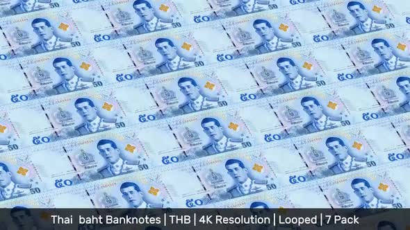 Thailand Banknotes Money / Thai  baht / Currency ฿ / THB/ | 7 Pack | - 4K alt
