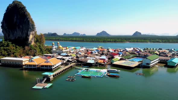 Ko Panyi or Koh Panyee Muslim Fisherman Village Landmark Attractions Travel By Boat at Ao Phang Nga alt