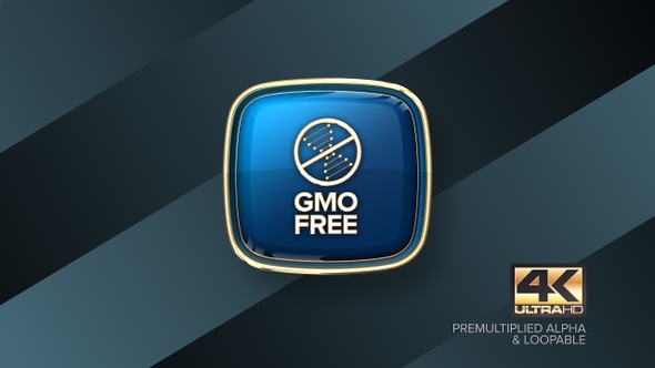 GMO Free Rotating Badge 4K Looping Design Element
