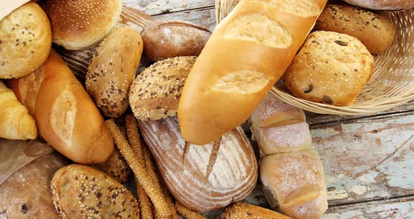Various types of bread loaves alt