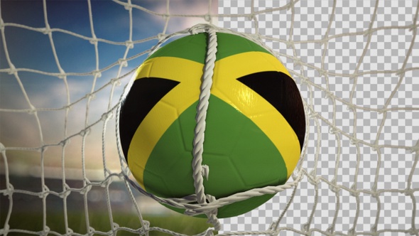 Soccer Ball Scoring Goal Day Frontal - Jamaica
