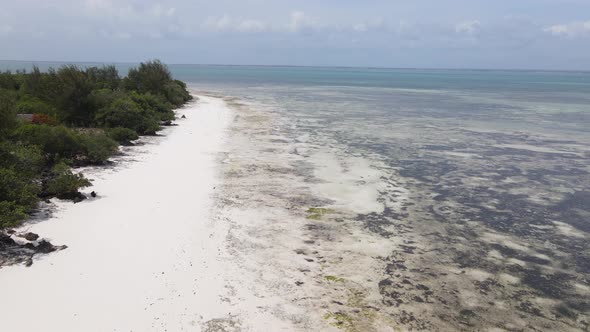 Ocean at Low Tide Near the Coast of Zanzibar Island Tanzania Slow Motion alt