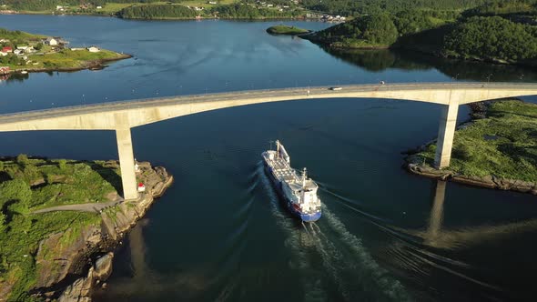 Bridge Over Whirlpools of the Maelstrom of Saltstraumen Nordland Norway alt