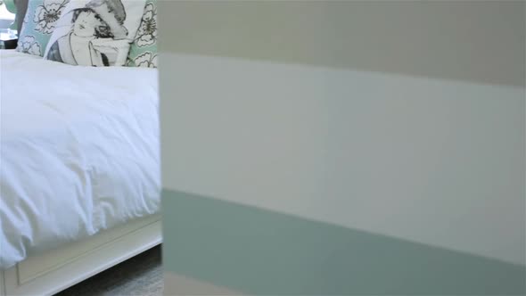 Interior of kids bedroom in typical new suburban house in North America. alt