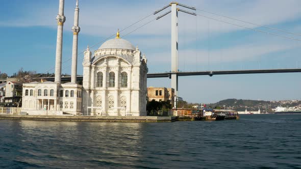 Istanbul Bosphorus And Ortakoy Mosque Quarantine Aerial View 2