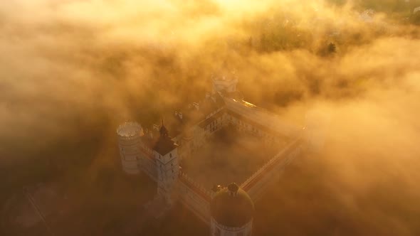 Aerial Shot Dawn Castle