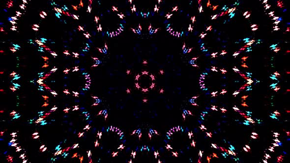 light dot circle shape, colorful, on black background alt