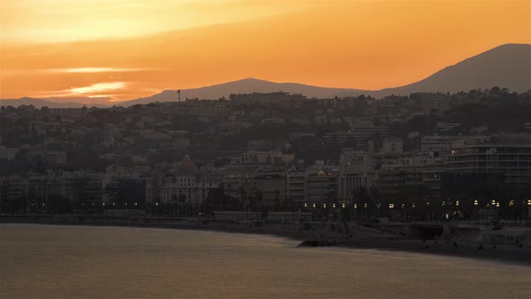 Nice France Timelapse  The City of Nice and Its Iconic Promenade Des Anglais From Day to Night alt
