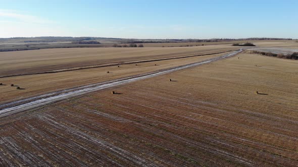 Rolls Of Straw In A Harvested Field, part 7