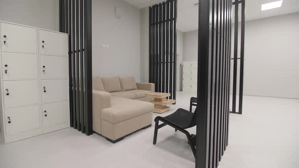 Comfortable Sofa at Place to Rest in Hall of Public Building alt