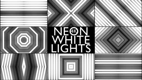 4k Neon White Lights